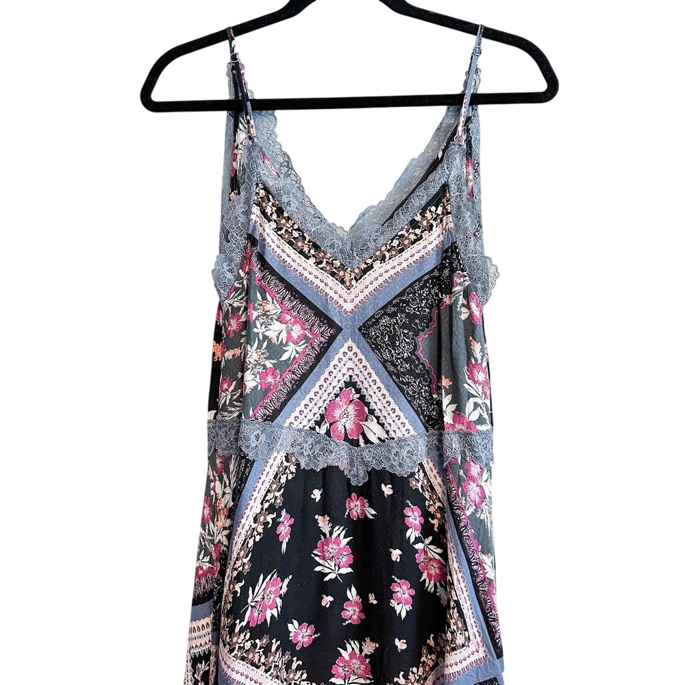 Free People Intimately Stevie Boho Maxi Dress Floral Patchwork Lace Trim Size XS - Picture 9 of 13